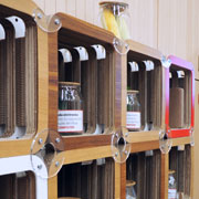 The More_Light cardboard bookcase, an excellent example of a circular economy, used as an example of circular design methods