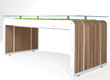 More Plus Desk tavolo - scrivania in cartone, legno e cristallo con licheni