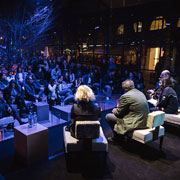 Talk show Bellezza ed ecosostenibilità - DDN Phutura in Piazza Castello. Giorgio Caporaso, Mariella Milani, Giacomo La Bua, Letizia Fontanelli