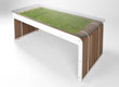 More Plus Desk: scrivania in cartone con ripiano in vetro, design Giorgio Caporaso 