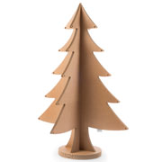 Albero di Natale in cartone, colore avana naturale, con fori per decorazioni e addobbi, Lessmore (altezza 170 cm)