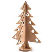 Albero di Natale in cartone, colore avana naturale e bianco, con fori per decorazioni e addobbi, Lessmore (altezza 160 cm)