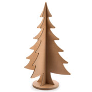 Albero di Natale in cartone, colore avana naturale, con fori per decorazioni e addobbi, Lessmore (altezza 220 cm)