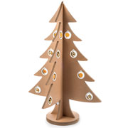Albero di Natale in cartone, colore avana naturale e bianco, con fori per decorazioni e addobbi, Lessmore (altezza 170 cm)